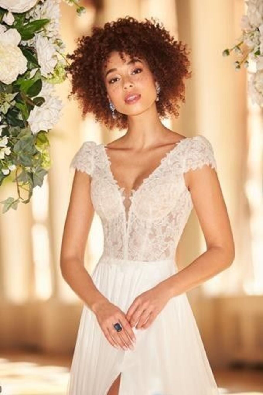 Mikaella by Paloma Blanca Wedding Dress Style 2352 Size 12 Natural NEW w/ Tags - Picture 3 of 7